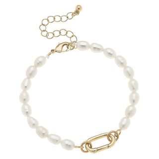 Piper Freshwater Pearl Charm Bracelet Base in Ivory - Annie Jack TX