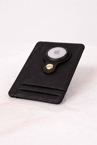 Carry Smart Genuine Leather AirTag Wallet — Black - Annie Jack TX