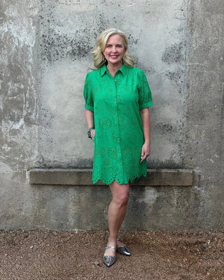 Kelly Eyelet Short Sleeve Dress - Annie Jack TX
