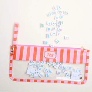 Mahjong Tile Keeper Pouch-Sicily Stripes - Annie Jack TX