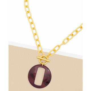 Marbled Pendant Link Collar Necklace - Annie Jack TX