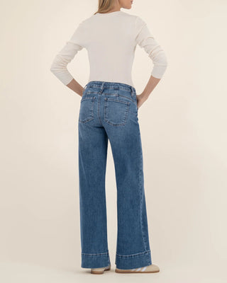 Maya High Rise Fab Ab Wide Leg Tailored Hem - Annie Jack TX