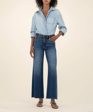 Kelsey High Rise Ankle Flare Raw Hem - Annie Jack TX