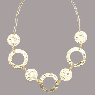 Hammered Circle Colar Necklace - Annie Jack TX