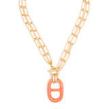 Matte Link Resin Charm Necklace