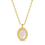 Oval Mother of Pearl Necklace 18" - Annie Jack TX