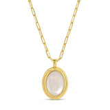 Oval Mother of Pearl Necklace 18" - Annie Jack TX