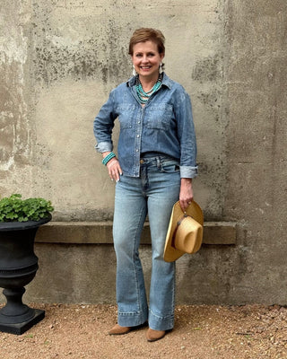 Stella High Rise Fab Ab Flare Jean - Annie Jack TX