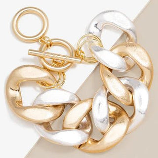 Burnished Large Curb Chain Bracelet - Annie Jack TX