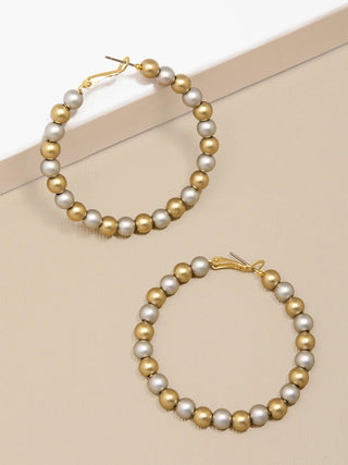 Matte Metal Beaded Hoop Earring - Annie Jack TX